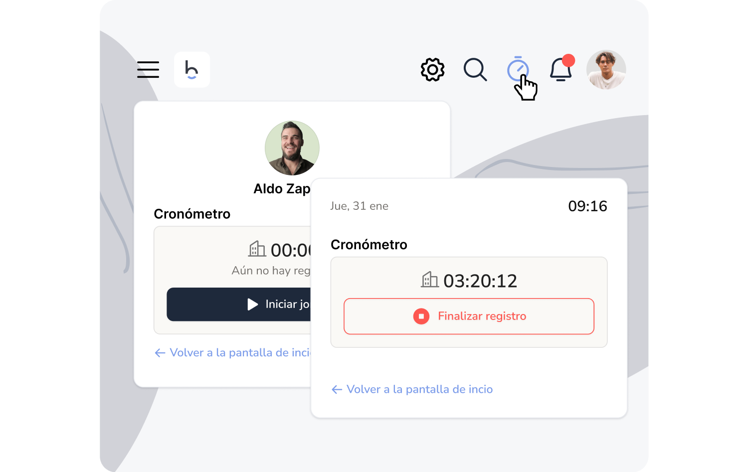 Captura Bizneo Time Manager