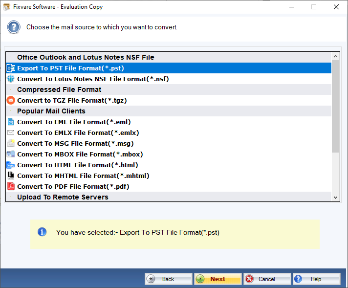 Captura FixVare OST to PST Converter