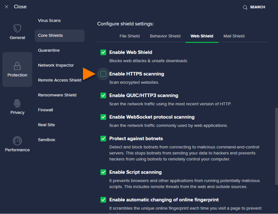 Captura Avast Antivirus