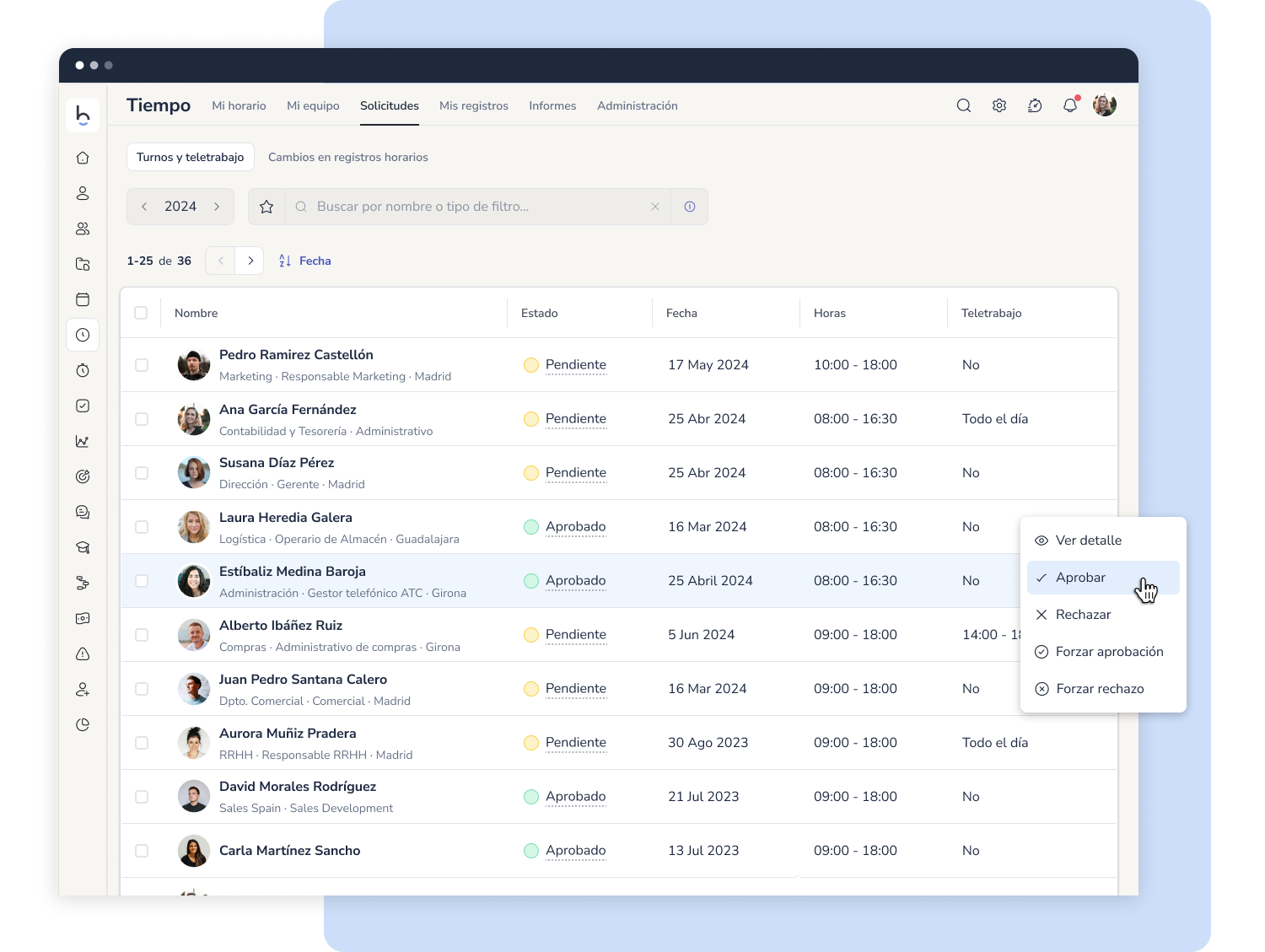Captura Bizneo Time Manager