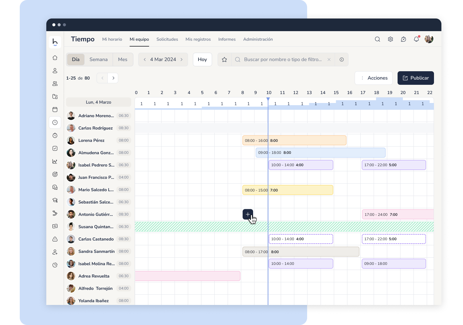 Captura Bizneo Time Manager