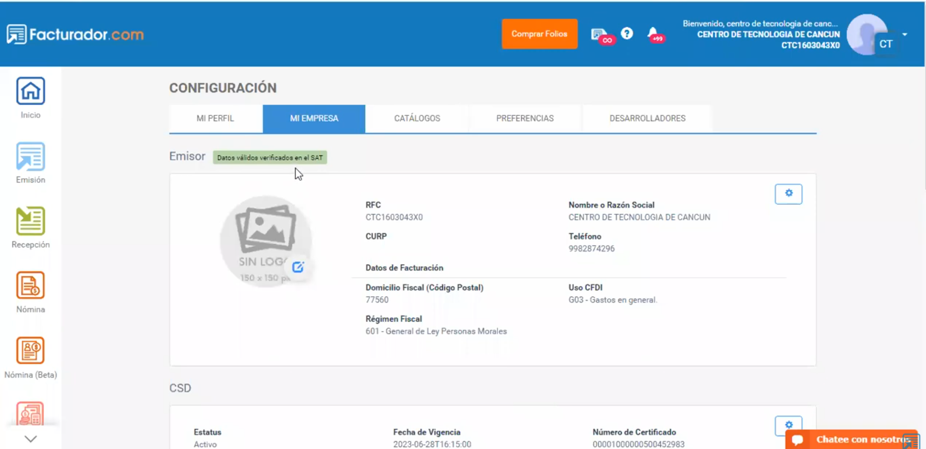 Captura Facturador.com