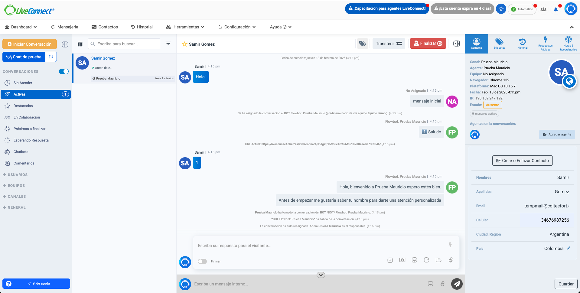 Captura LiveConnect Chat
