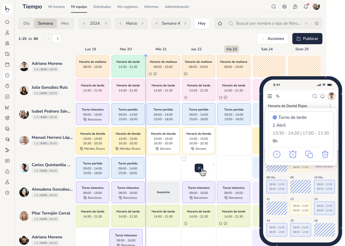 Captura Bizneo Time Manager