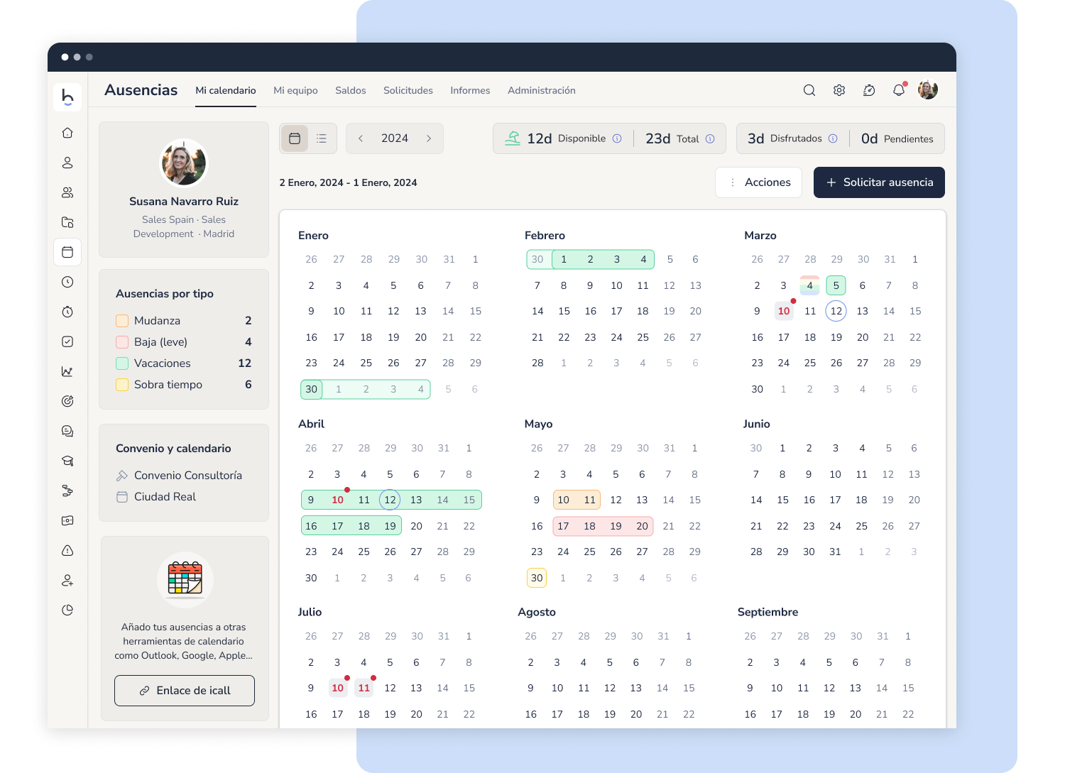 Captura Bizneo Time Manager