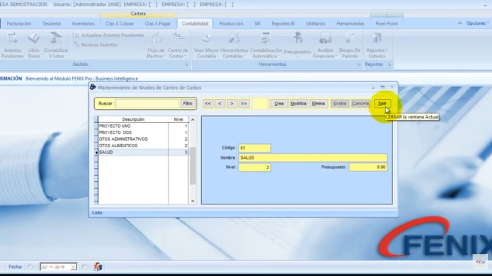 Captura Fenix Software Contable