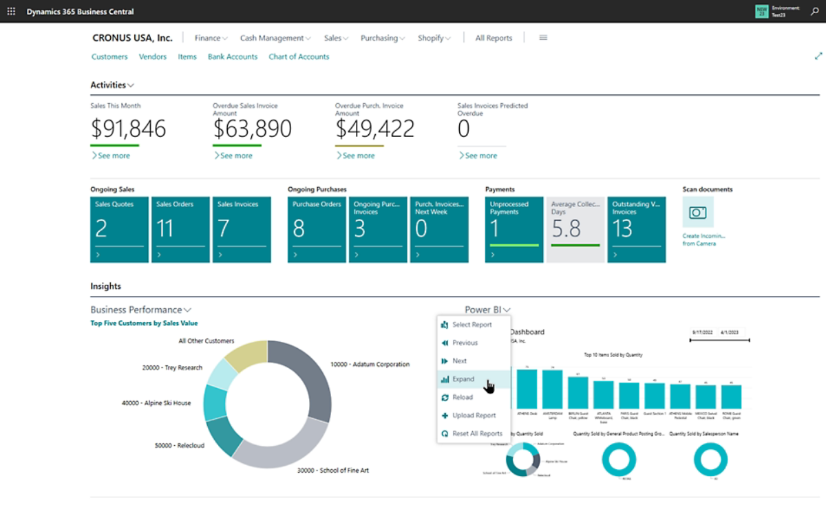 Captura Dynamics Business Central ERP
