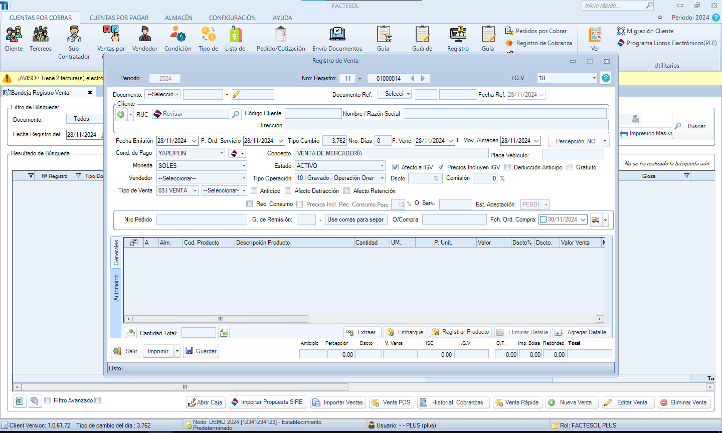 Captura Factesol - Facturación Electrónica