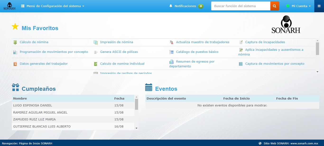 Captura SONARH®