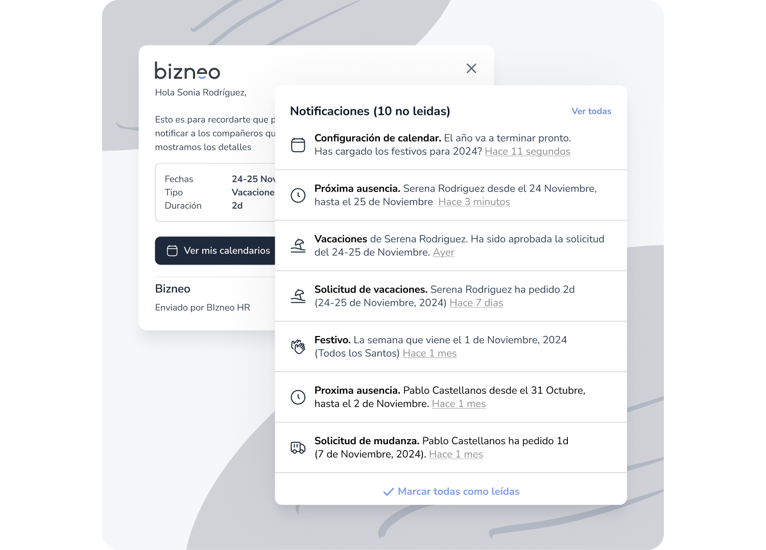 Captura Bizneo Time Manager