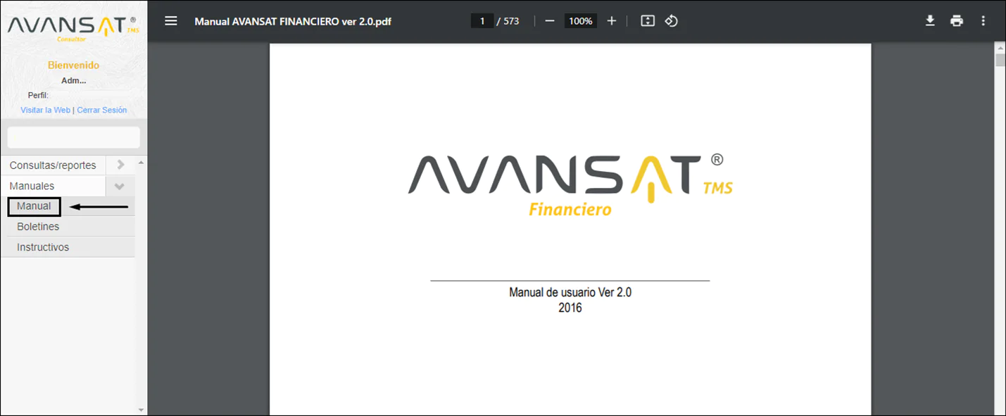 Captura AvanSAT Gestión de Flotas