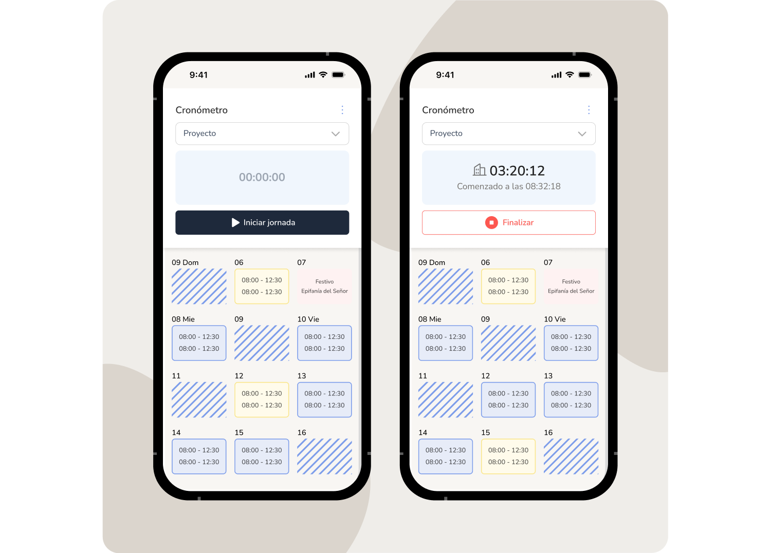 Captura Bizneo Time Manager