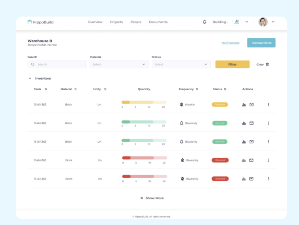 Captura Hippo Build ERP Construcción