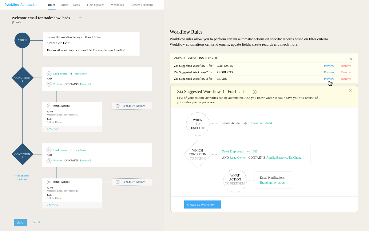 Captura Zoho CRM