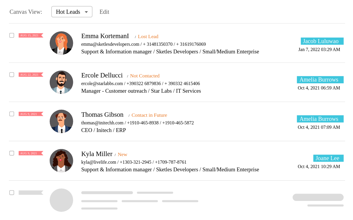 Captura Zoho CRM