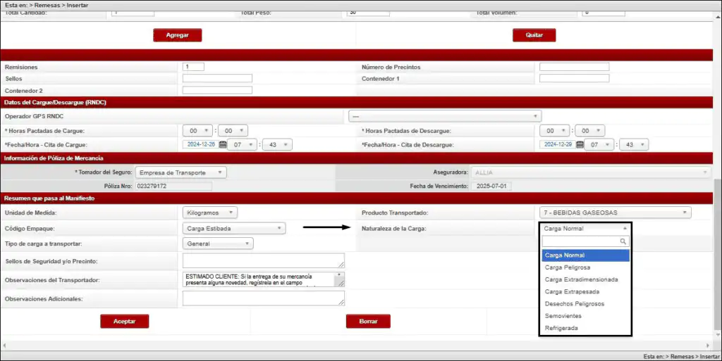 Captura AvanSAT Gestión de Flotas