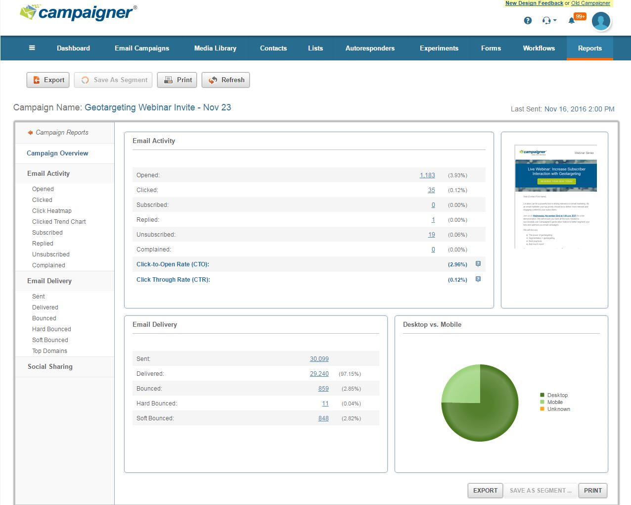 Captura Campaigner Email