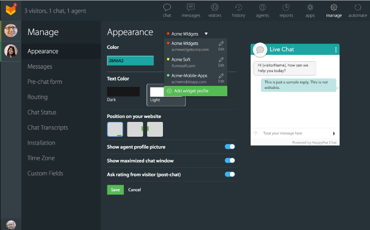 Captura HappyFox Chat