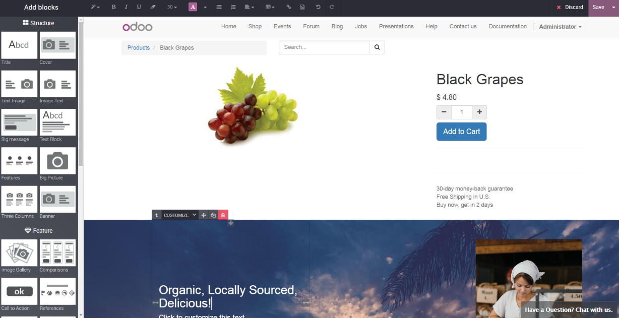 Captura Odoo eCommerce