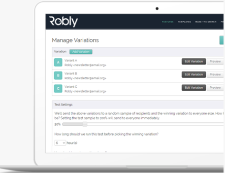 Captura Robly Email Marketing