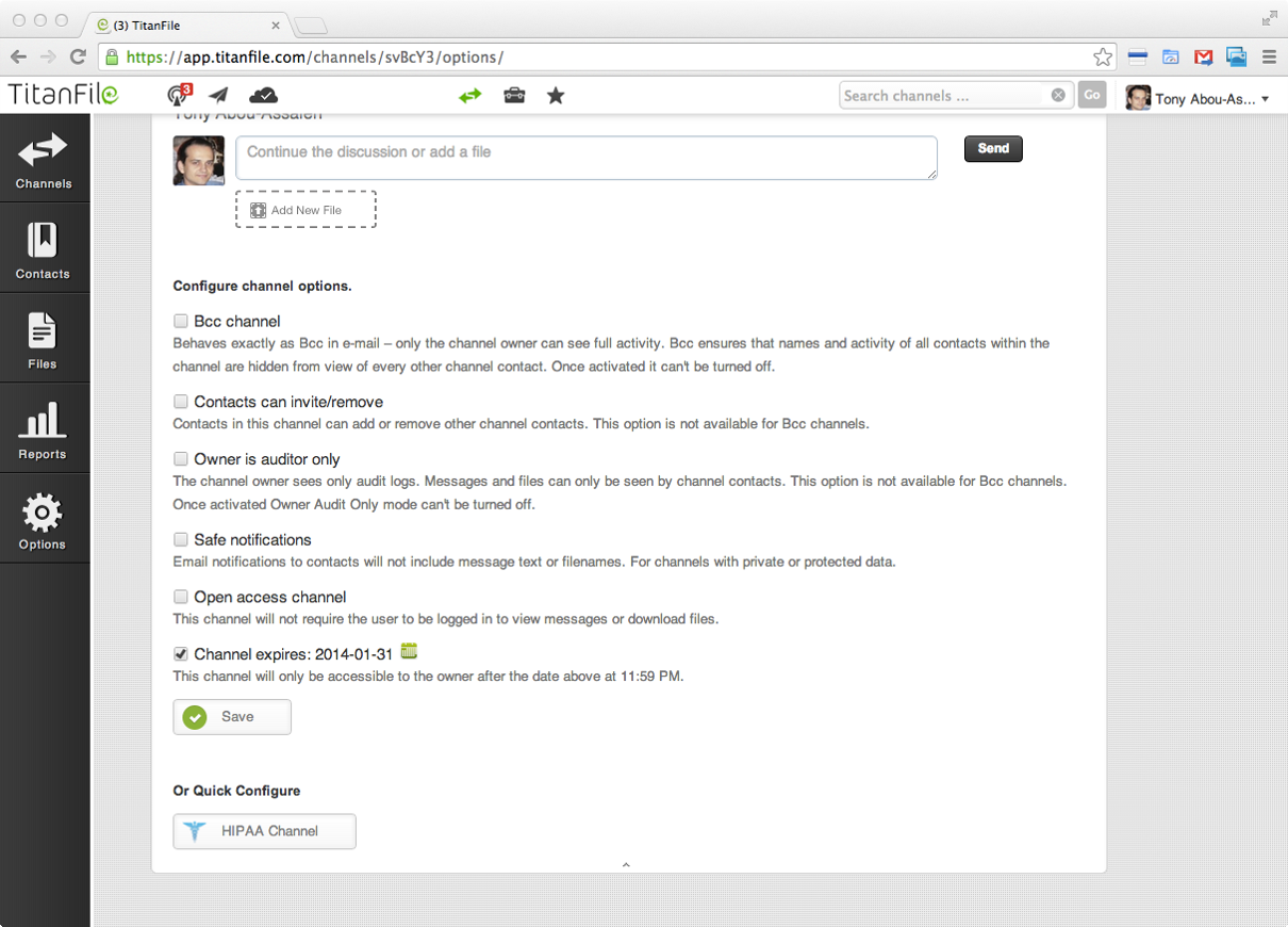 Captura TitanFile Software