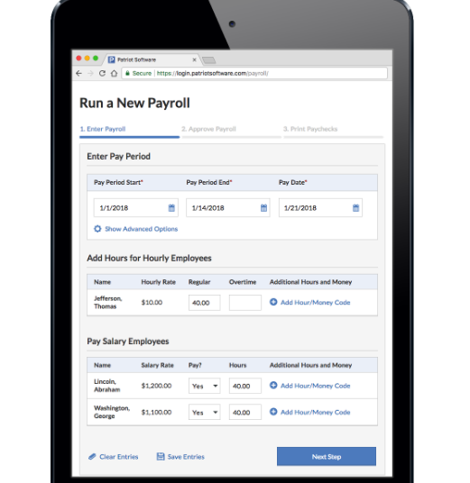 Captura Patriot Pago de Nómina