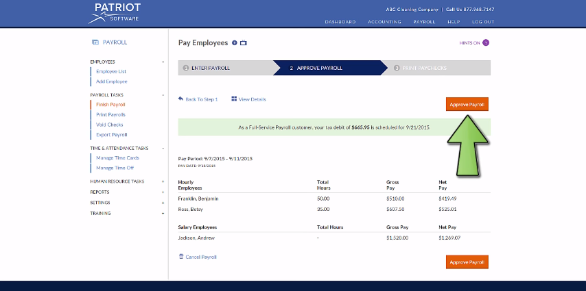 Captura Patriot Pago de Nómina