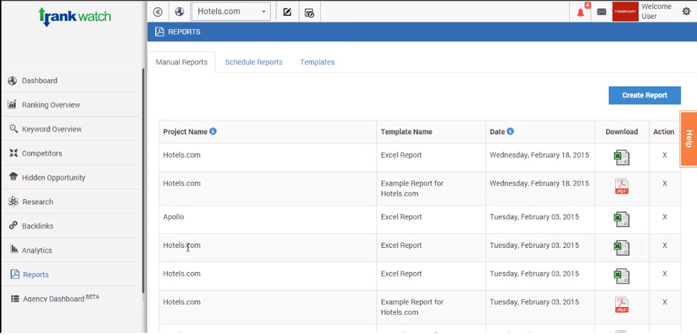 Captura RankWatch Marketing RRSS