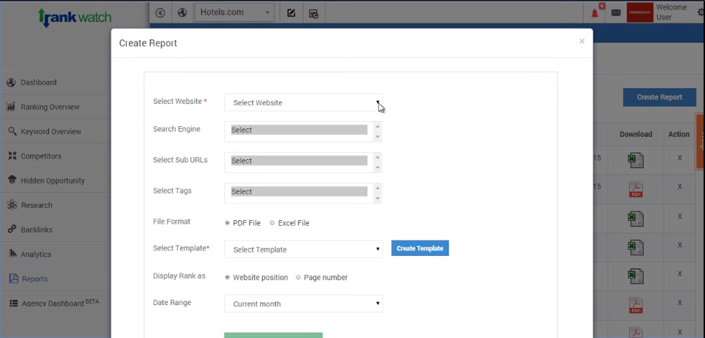 Captura RankWatch Marketing RRSS