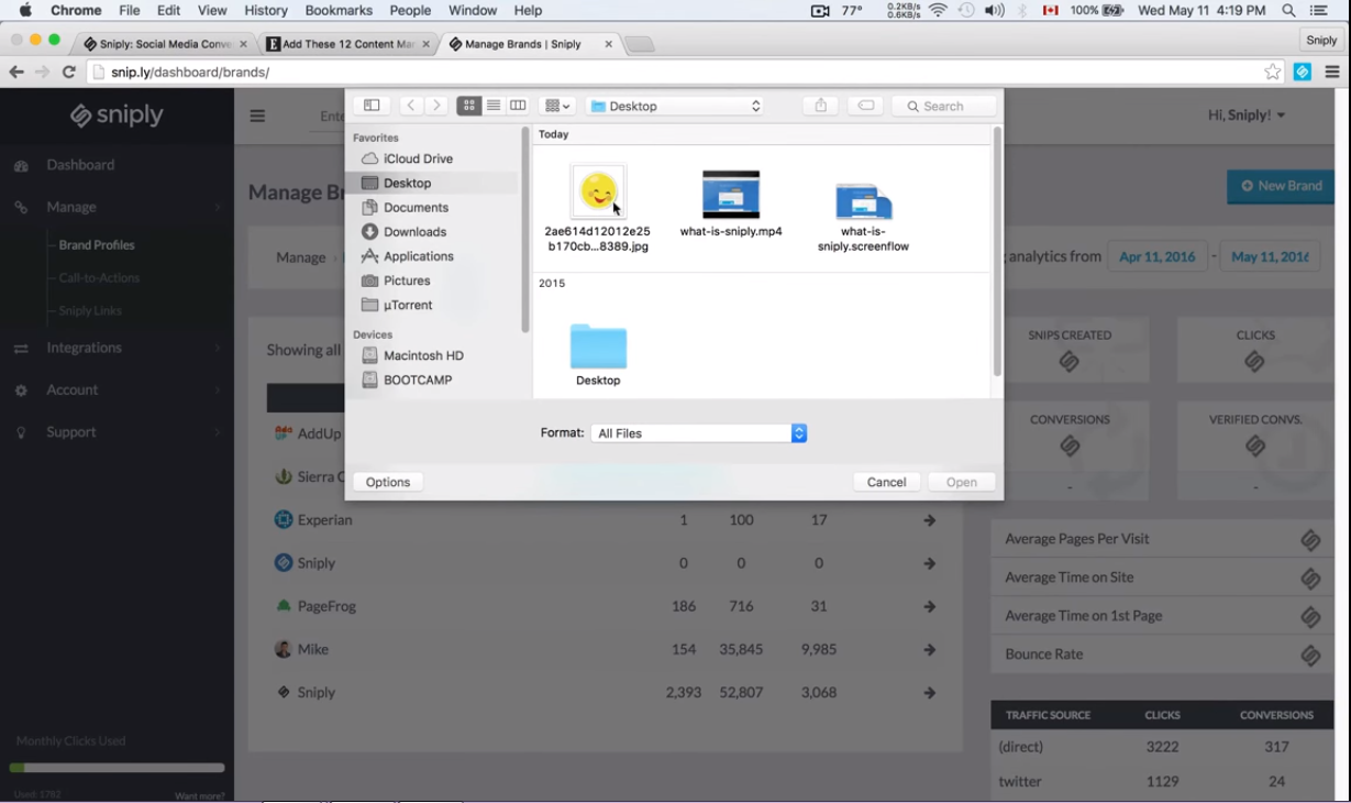 Captura Sniply Marketing en RRSS