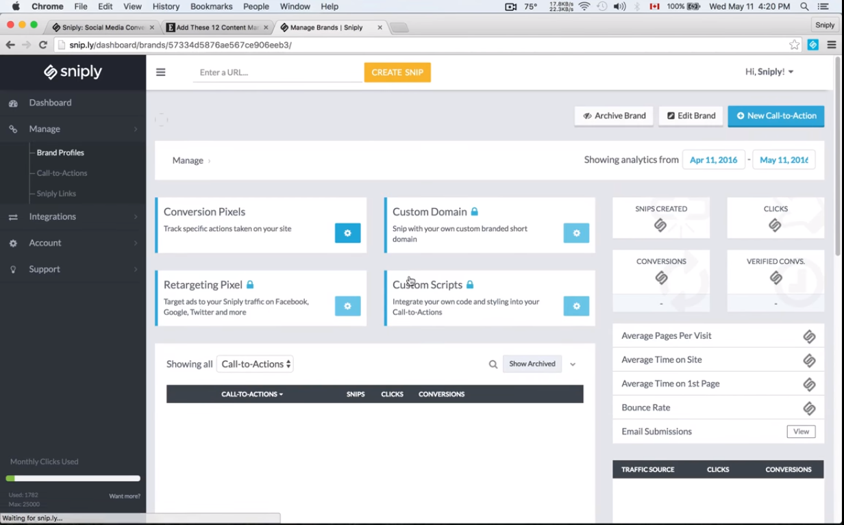 Captura Sniply Marketing en RRSS