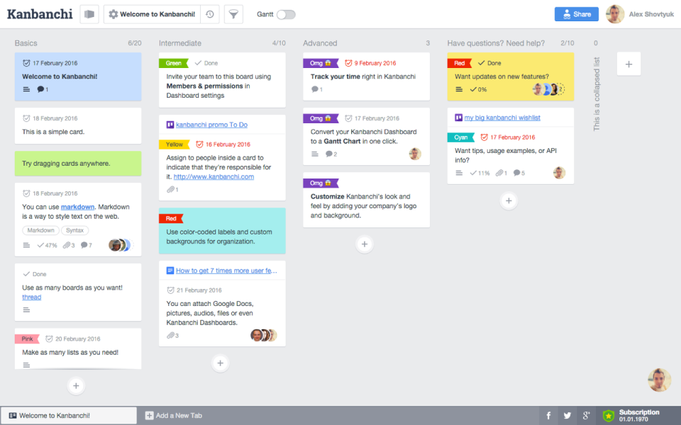 Captura Kanbanchi for G Suite