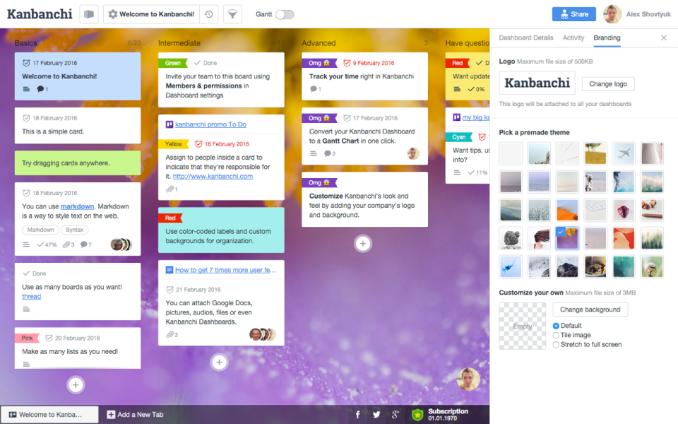 Captura Kanbanchi for G Suite