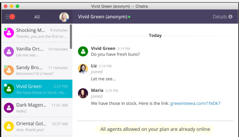 Captura Chatra Live Chat