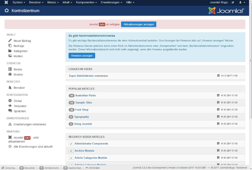 Captura Joomla! Contenido Web