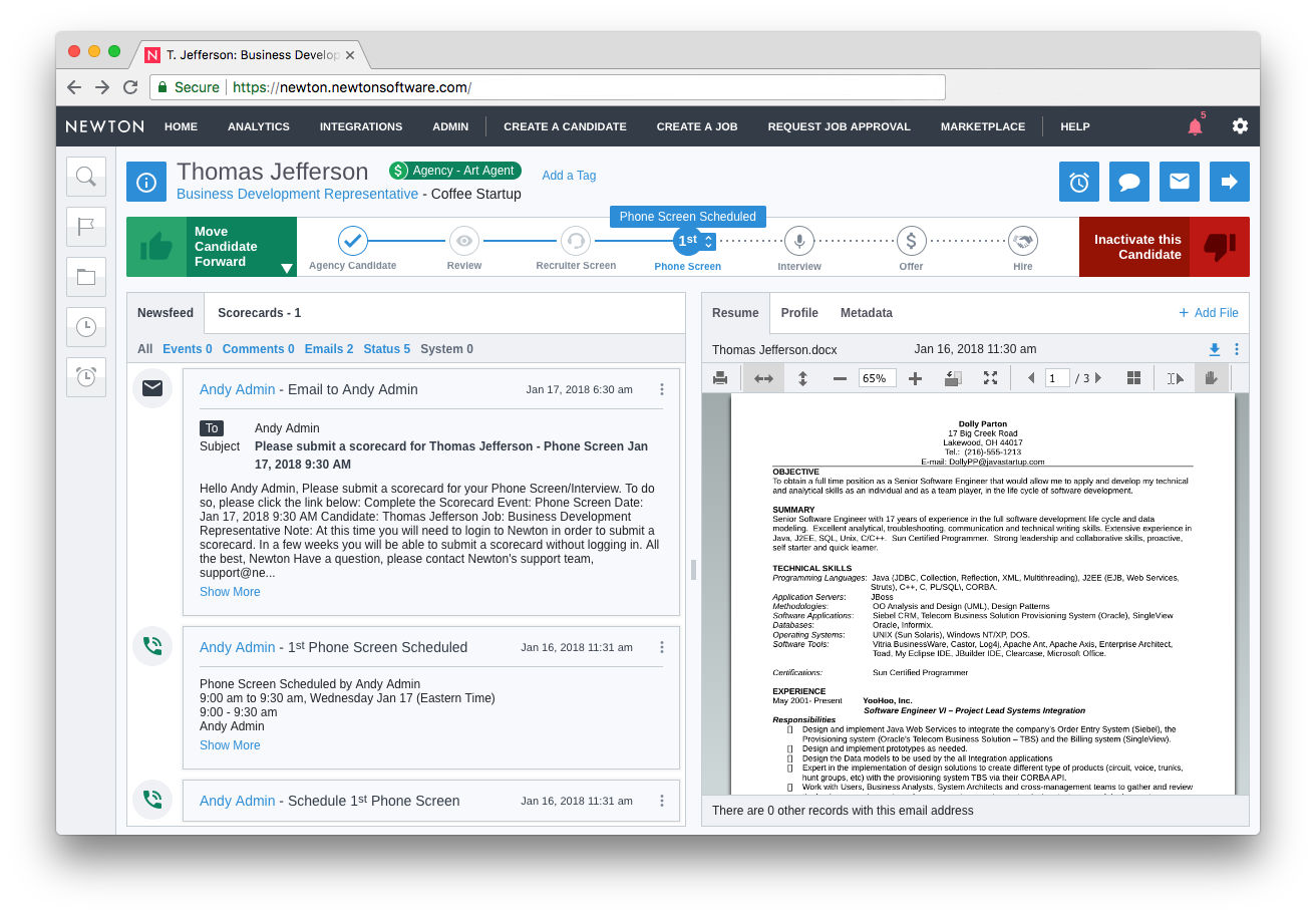 Captura Newton Software