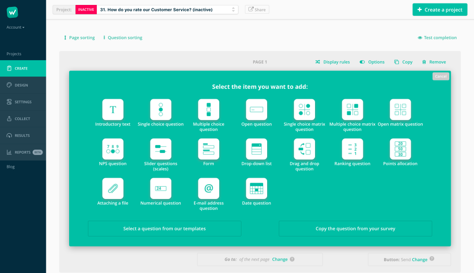Captura Startquestion