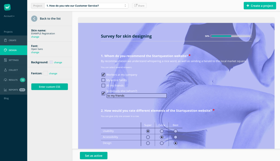Captura Startquestion