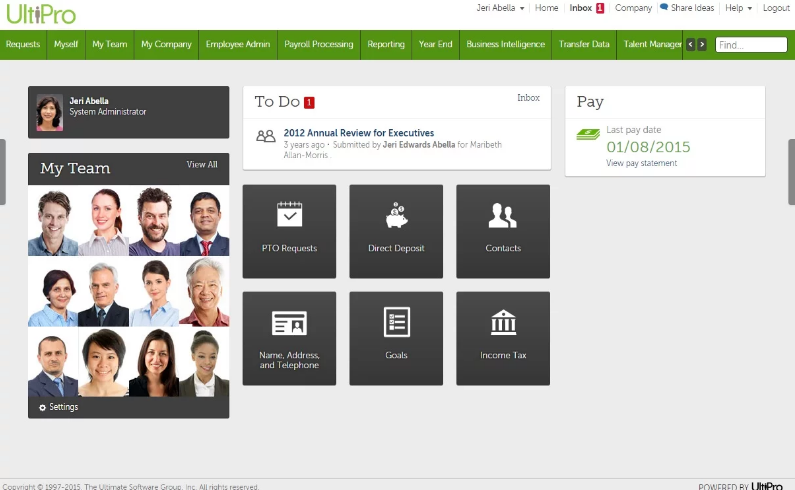 Captura UltiPro RRHH