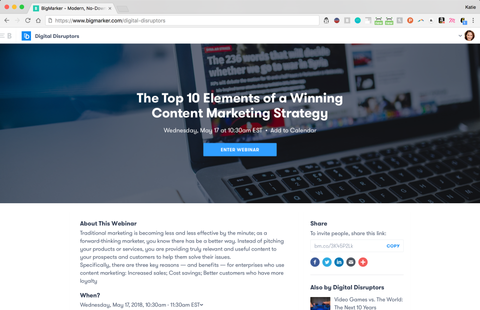 Captura BigMarker Web Conferencing