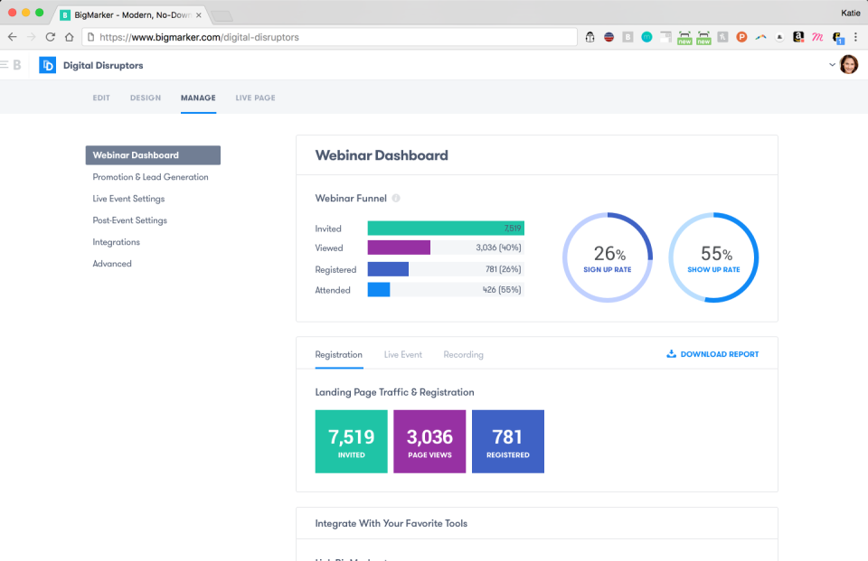Captura BigMarker Web Conferencing