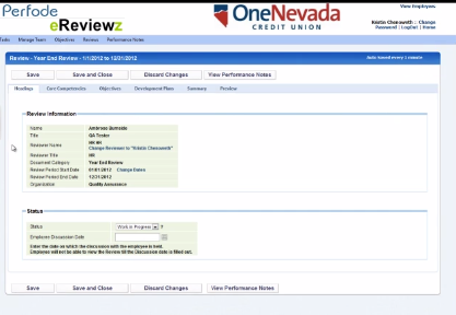 Captura eReviewz de Perfode