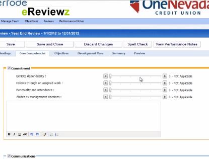 Captura eReviewz de Perfode