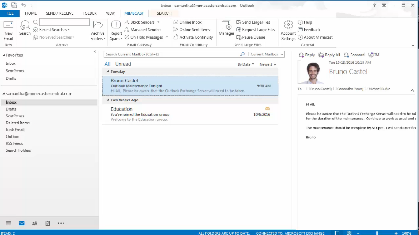 Captura Mimecast Mailbox