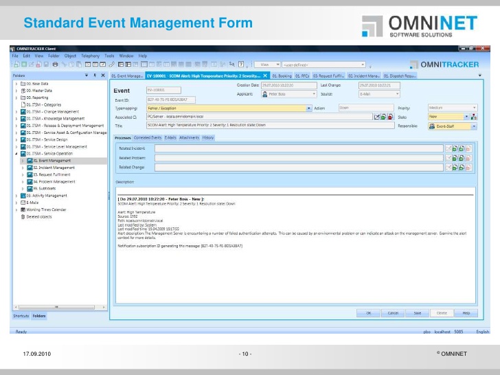 Captura OMNITRACKER IT Solution