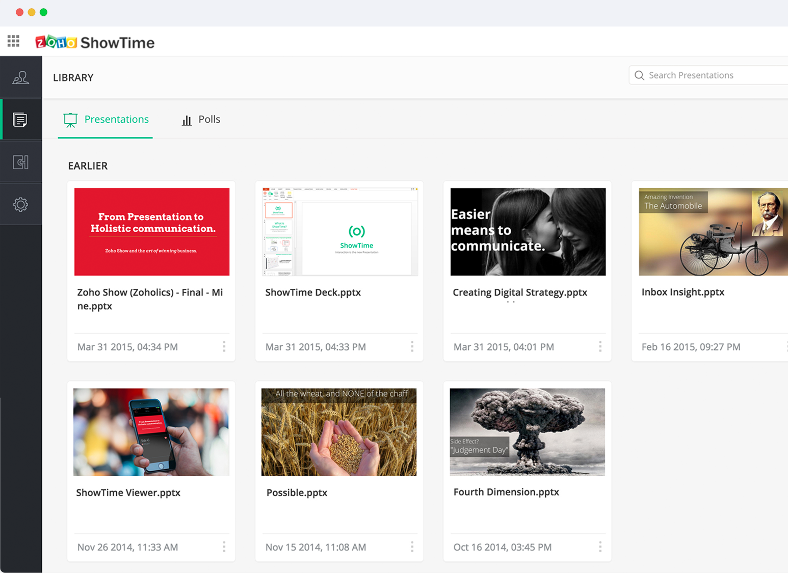 Captura Zoho ShowTime