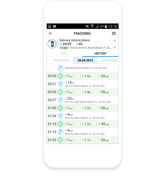 Captura Gurtam Gestión de Flotas
