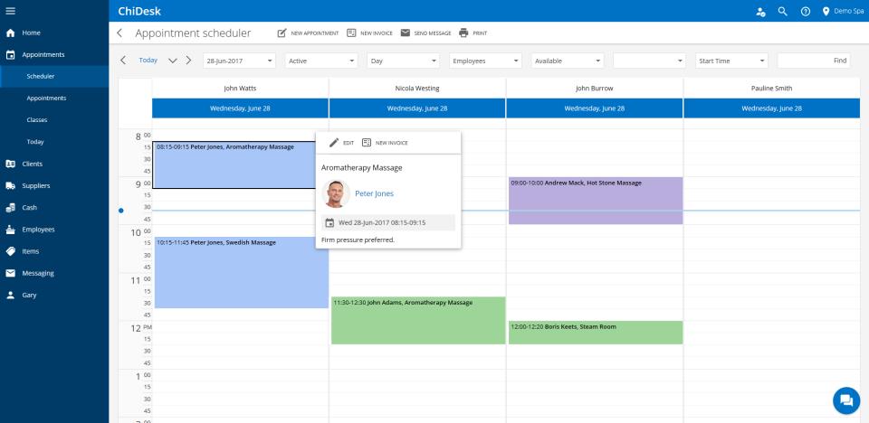 Captura CHIDESK Software Spa y Salón