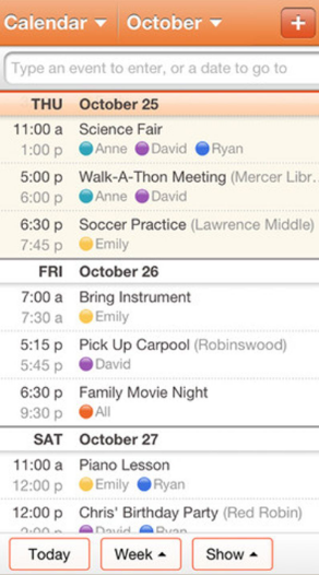 Captura Cozi Calendarios
