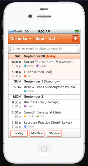 Captura Cozi Calendarios